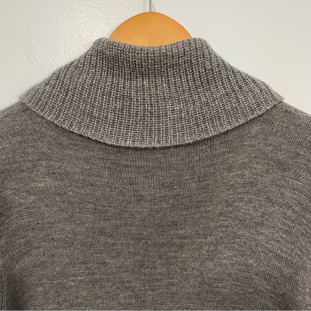 Vintage Gray Heather Wool Blend Cowl Neck Sweater Waist Tie - Picture 5 of 9